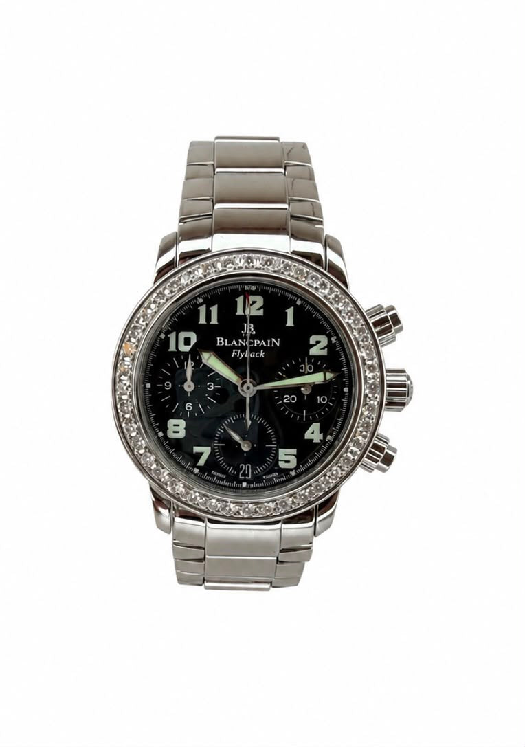 Blancpain Léman Flyback Chronograph Lady, mit original Diamantenbesatzung