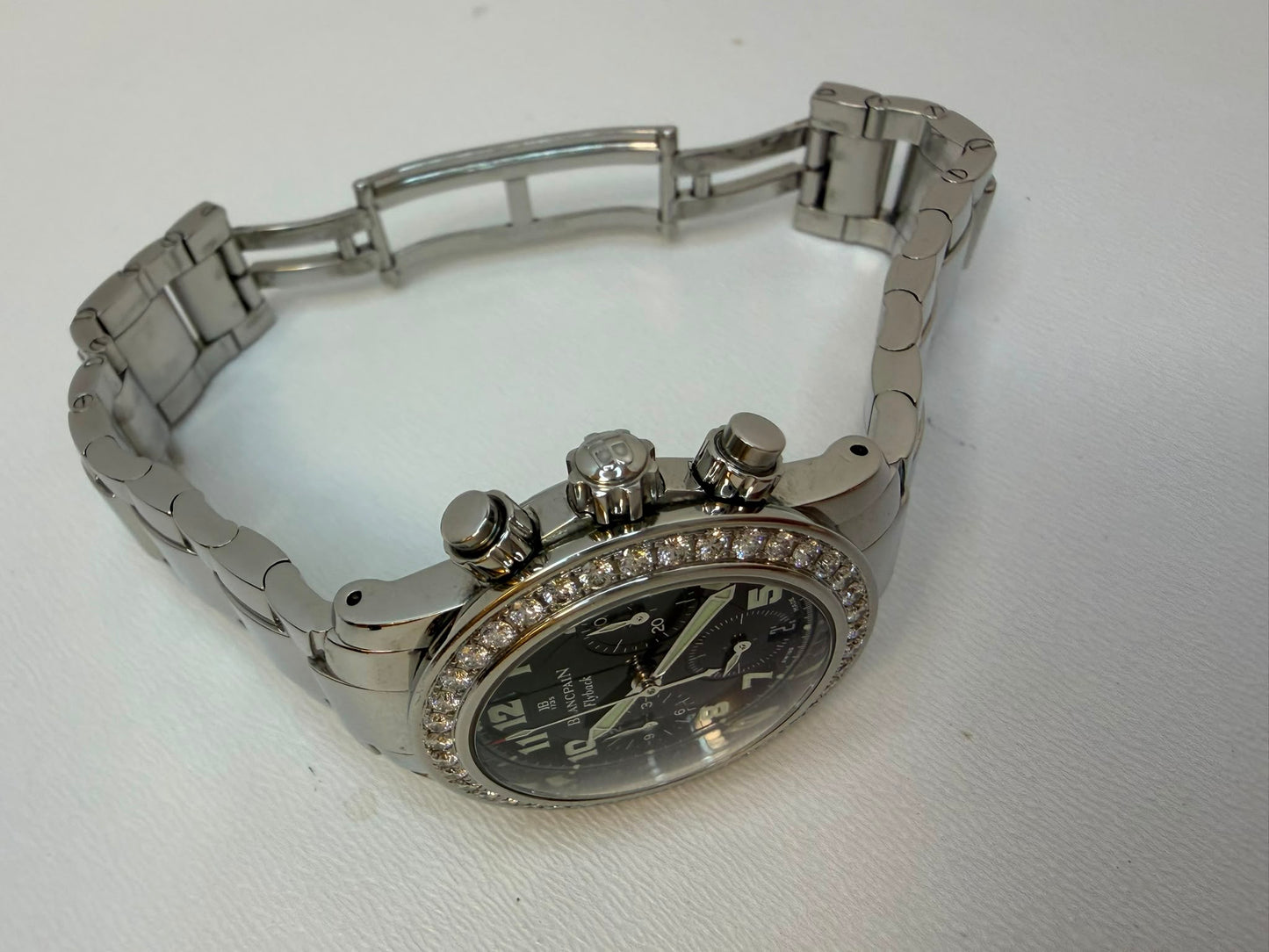 Blancpain Léman Flyback Chronograph Lady, mit original Diamantenbesatzung