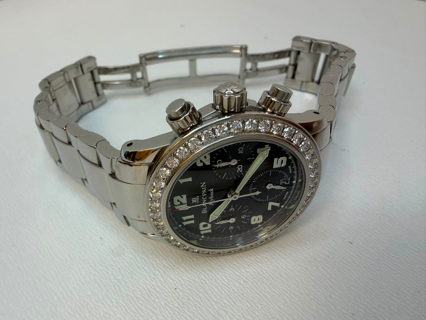 Blancpain Léman Flyback Chronograph Lady, mit original Diamantenbesatzung